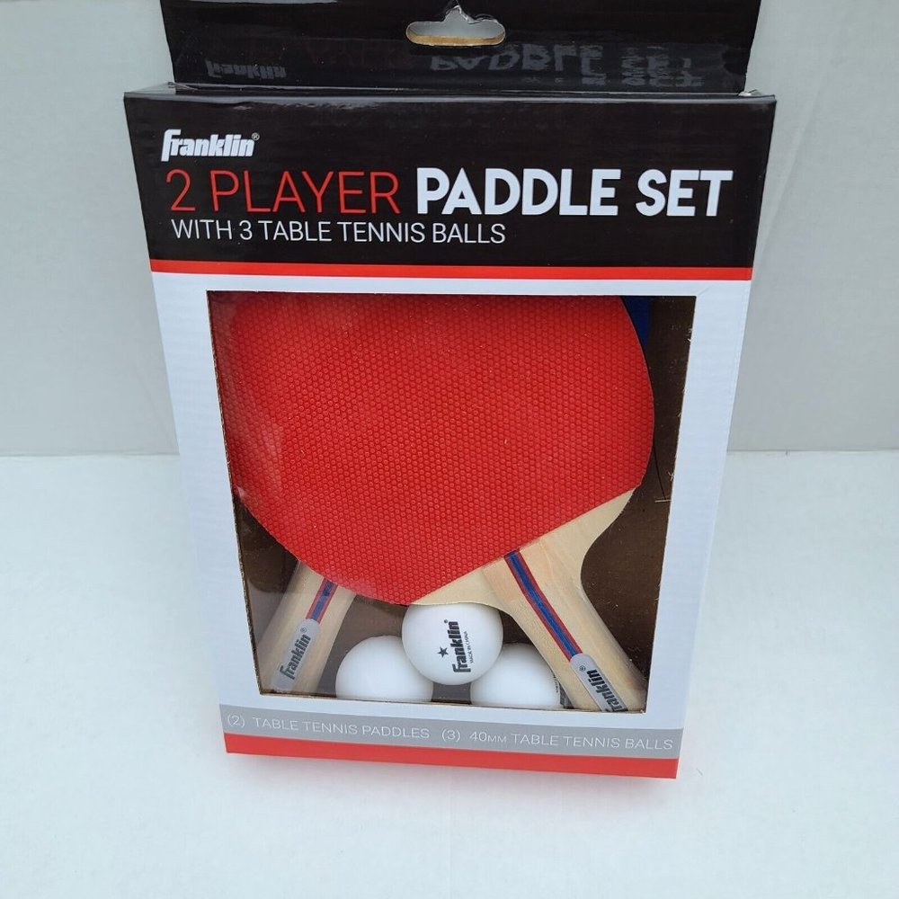 Franklin 2 Player Table Tennis Set Ping Pong Paddle Kit 2 Paddles 3 Balls NEW